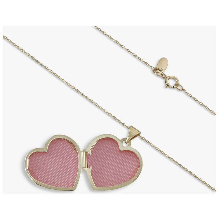 Revere 9ct yellow gold heart locket pendant with diamond, UK version
