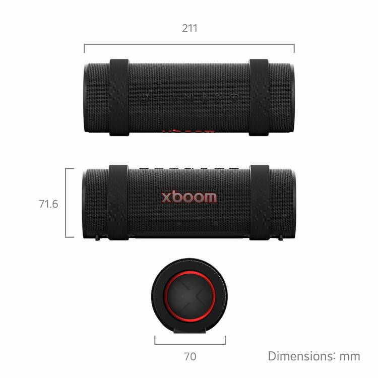 LG xboom Grab portable Bluetooth speaker Black, UK version