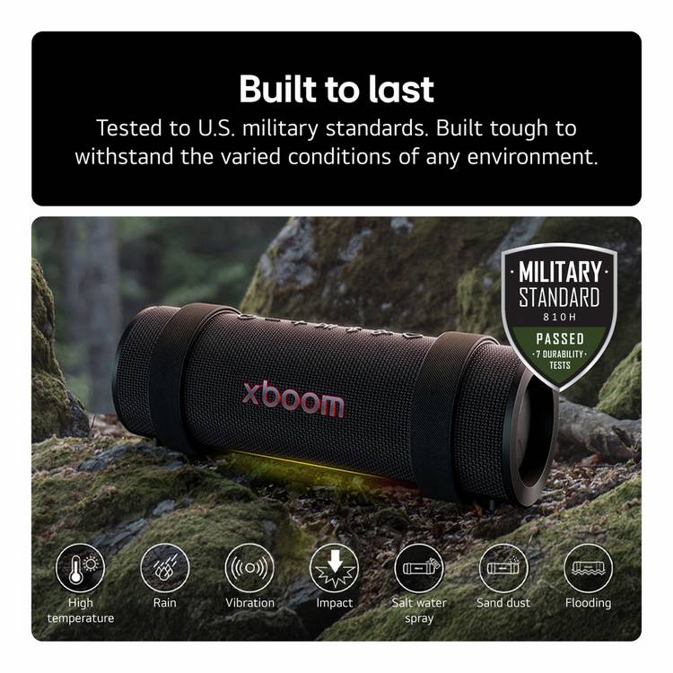 LG xboom Grab portable Bluetooth speaker Black, UK version