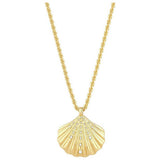 Lipsy gold plated shell pendant necklace with stones, UK version