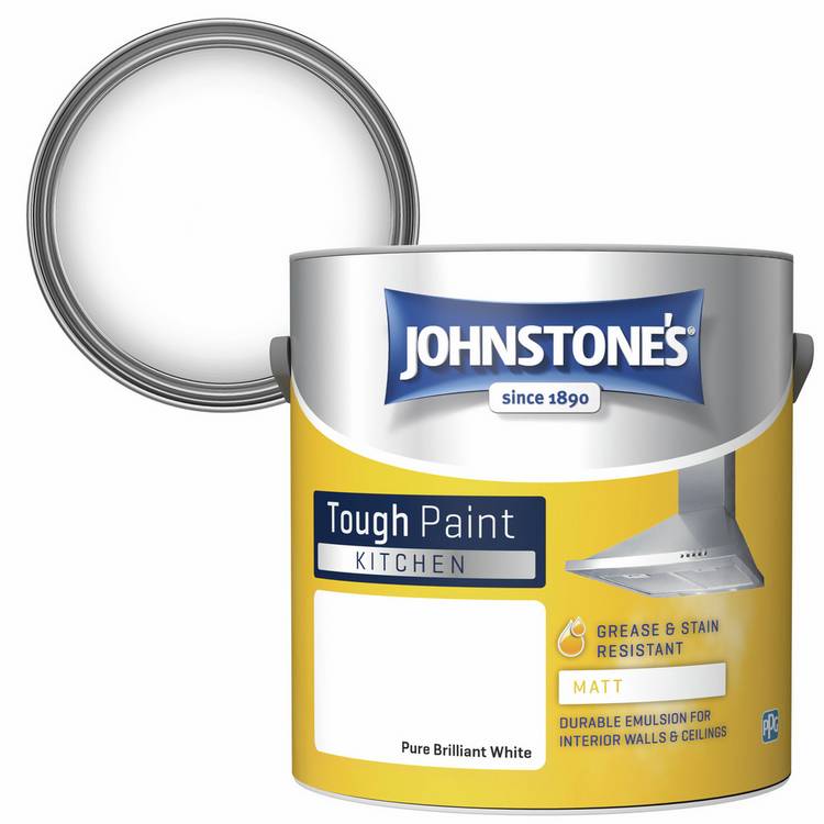 Johnstone's kitchen matt paint brilliant white 2.5L, imported from the UK
