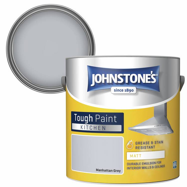 Johnstone's Kitchen Matt Paint Manhattan Grey 2.5L (British brand)