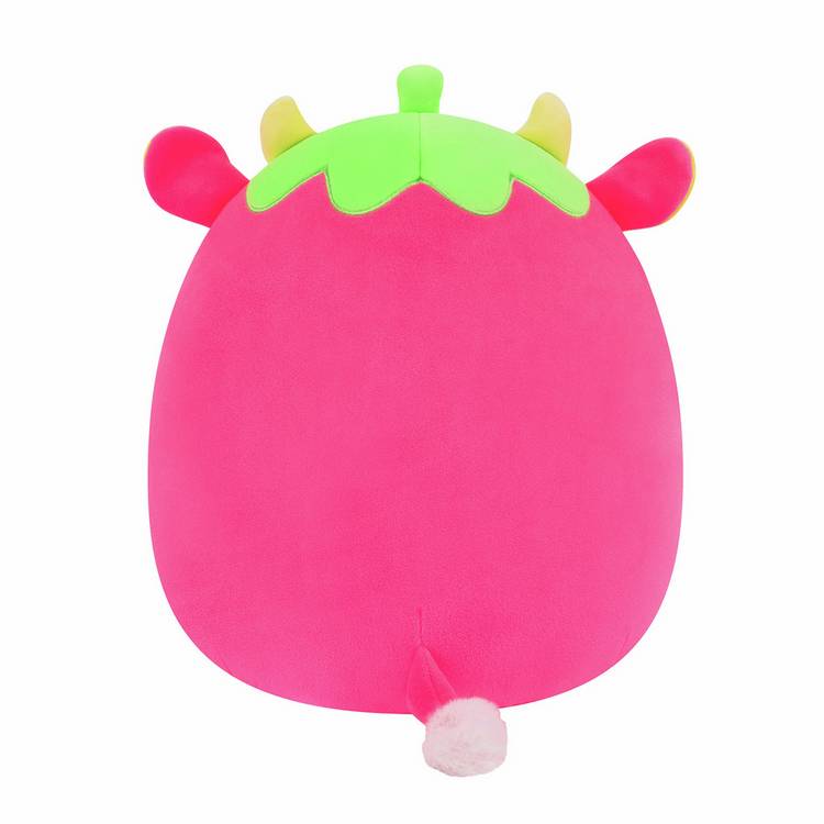 Squishmallows Cleary hot pink cow soft toy 12 inch, imported from the UK