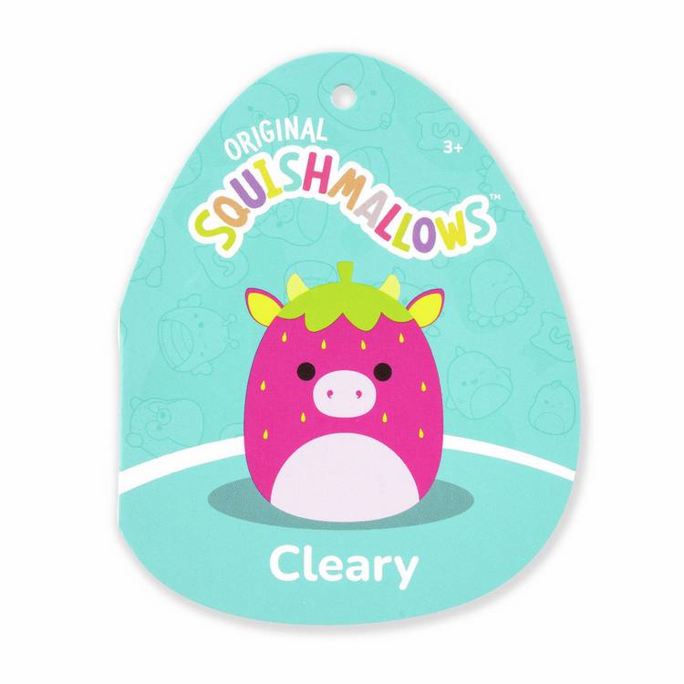 Squishmallows Cleary hot pink cow soft toy 12 inch, imported from the UK