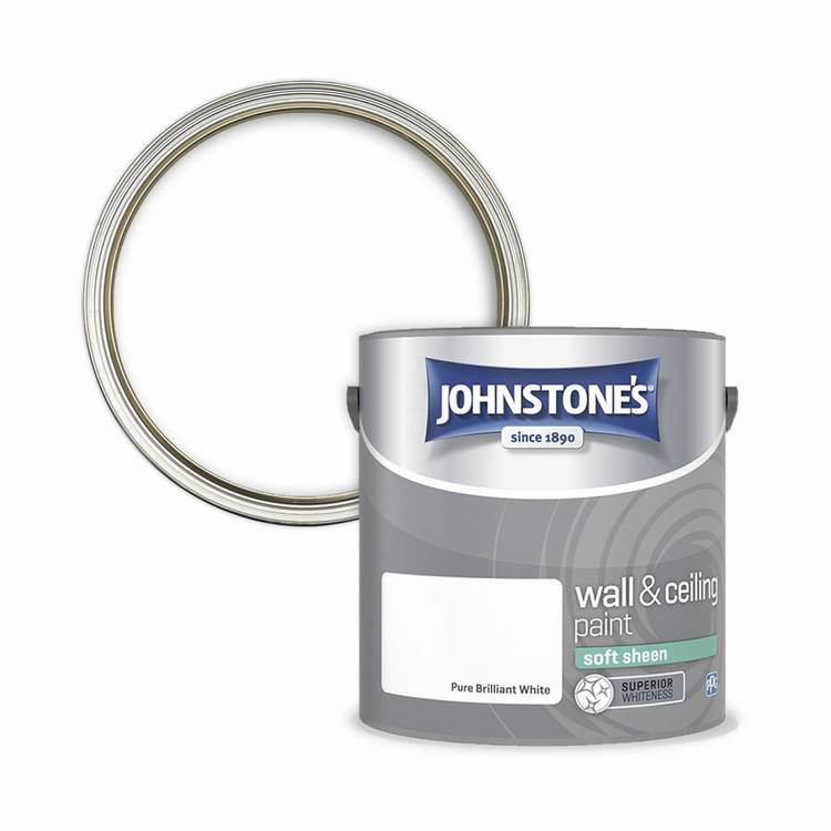 Johnstone's Soft Sheen Brilliant White paint 2.5L (British brand)