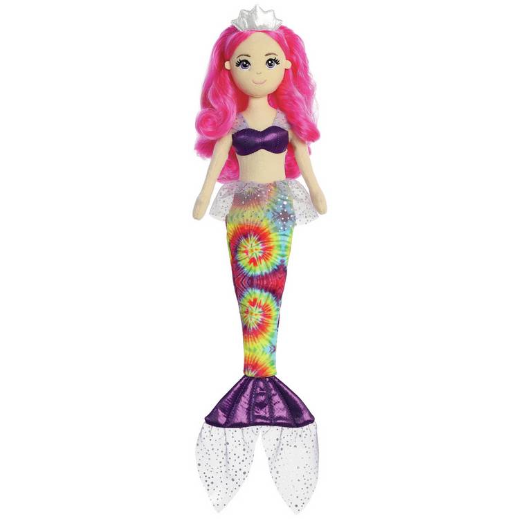 Aurora mermaid soft toy Harmony tie-dye 18 inch - British product