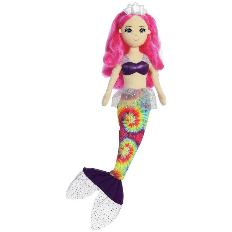 Aurora mermaid soft toy Harmony tie-dye 18 inch - British product