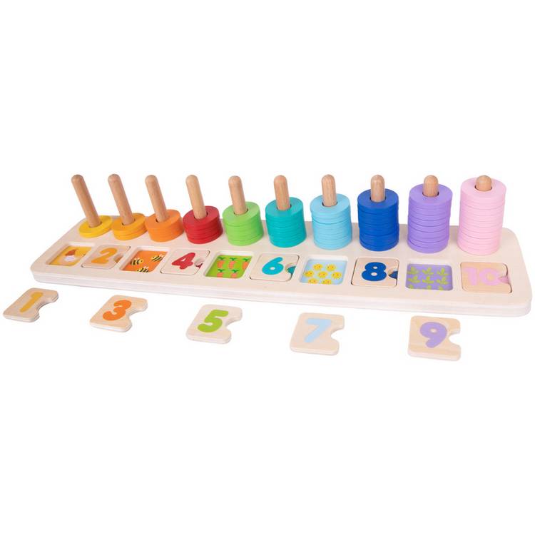 Chad Valley wooden number blocks counter set, UK version