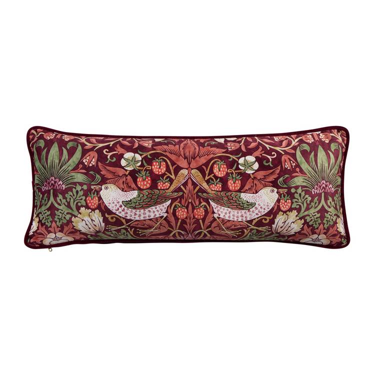 Morris & Co. Strawberry Thief cushion red, imported from the UK