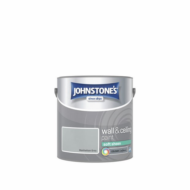 Johnstone's Soft Sheen paint Manhattan Grey 2.5L (British brand)