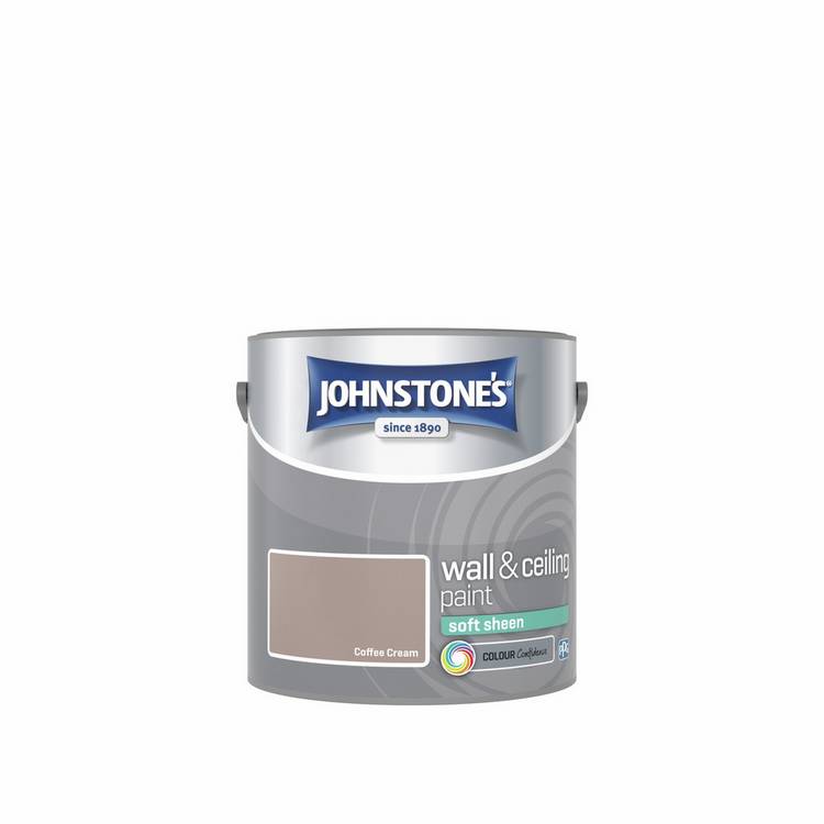 Johnstone's Soft Sheen paint Coffee Cream 2.5L, imported from the UK