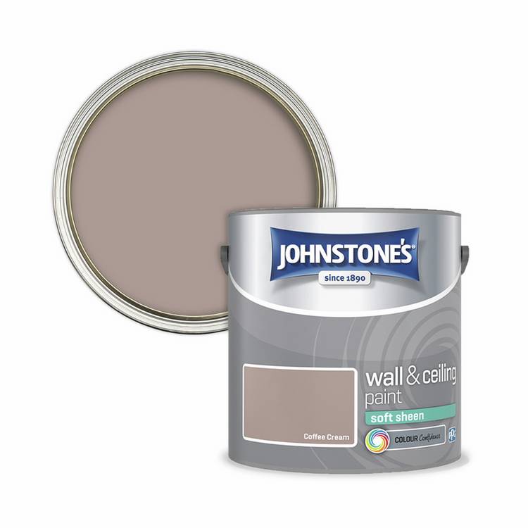 Johnstone's Soft Sheen paint Coffee Cream 2.5L, imported from the UK