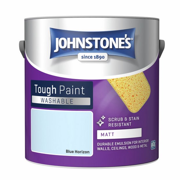 Johnstone's washable matt paint Blue Horizon 2.5L, UK version