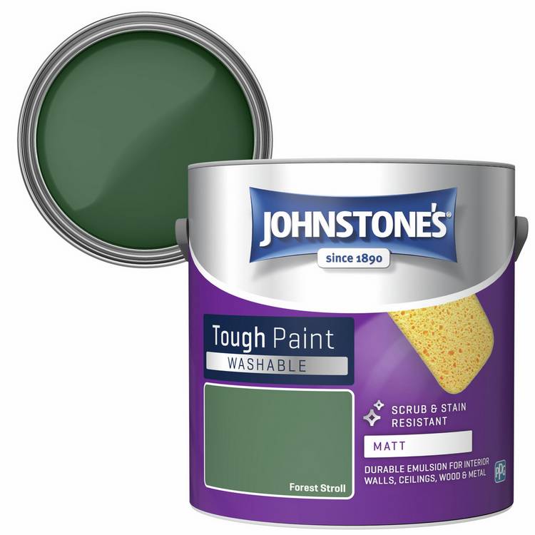 Johnstone's washable matt paint Forest Stroll 2.5L, imported from the UK