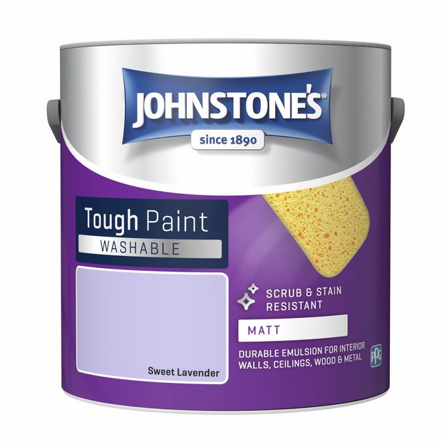 Johnstone's washable matt paint Sweet Lavender 2.5L, imported from the UK