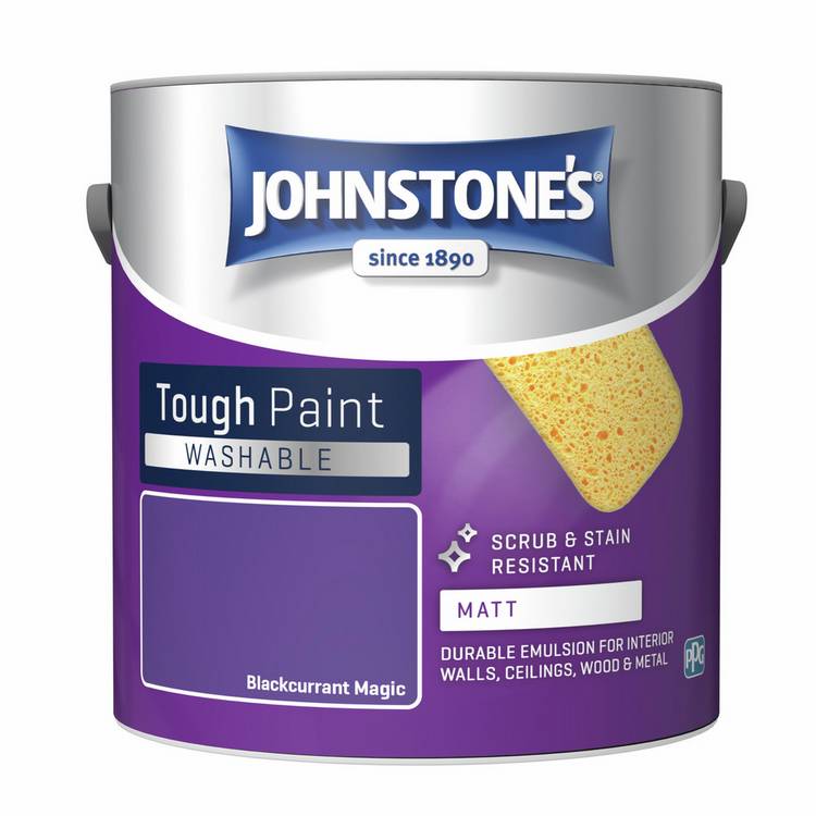 Johnstone's washable matt paint blackcurrant 2.5L (British brand)
