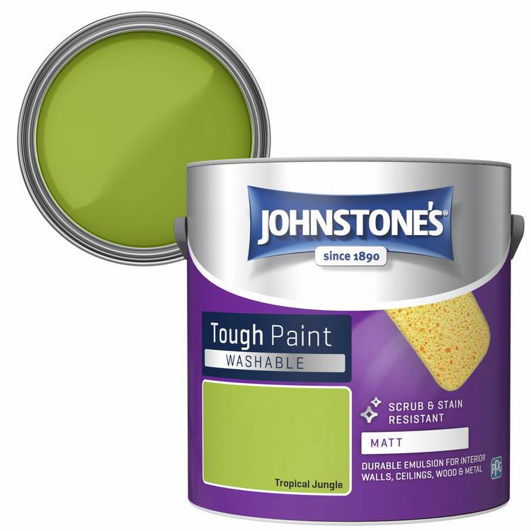 Johnstone's washable matt paint Tropical Jungle 2.5L, imported from the UK