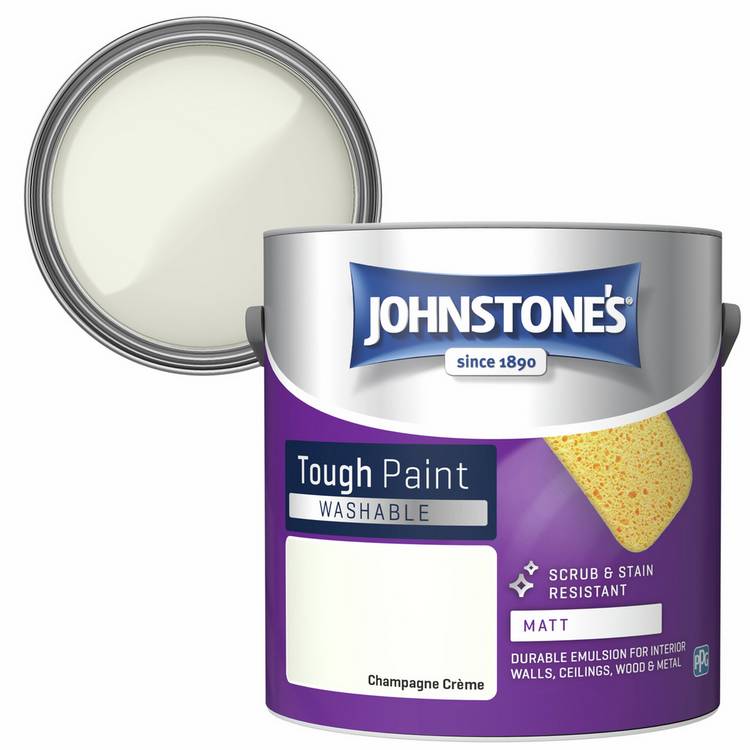 Johnstone's Washable Matt Paint Champagne Creme 2.5L (British brand)
