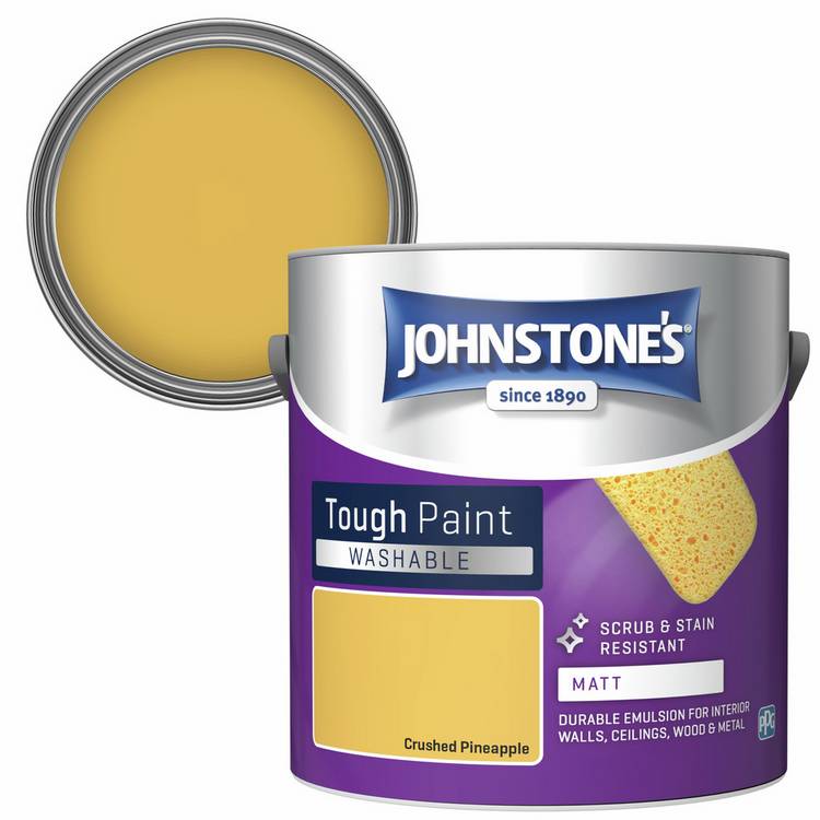 Johnstone's washable matt paint crushed pineapple 2.5L - British product