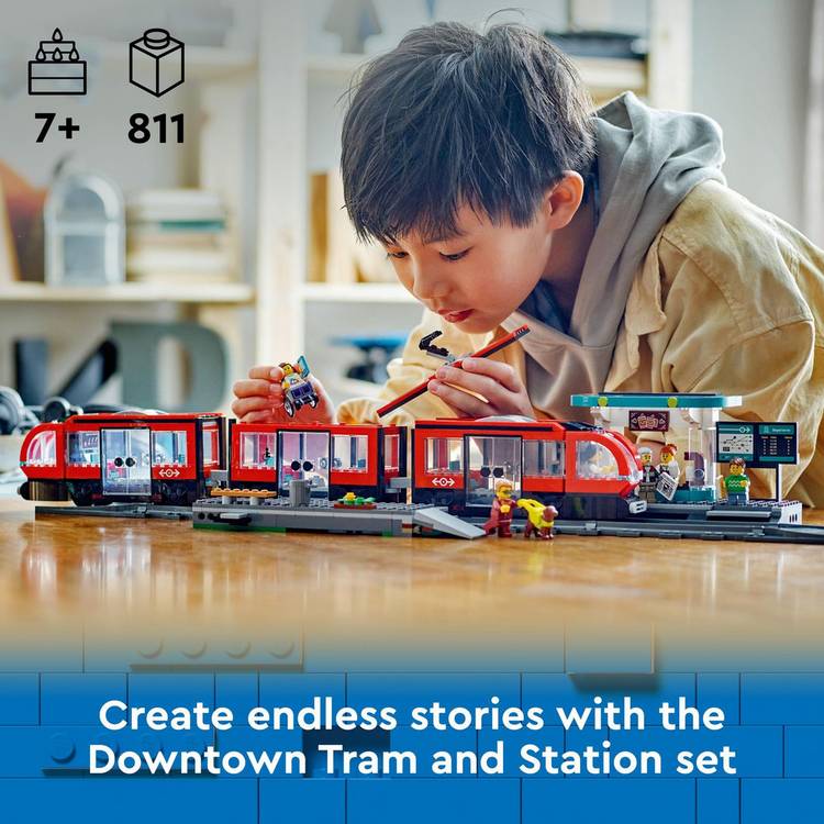 LEGO building toy set Downtown Tram and Station 811-piece (British brand)