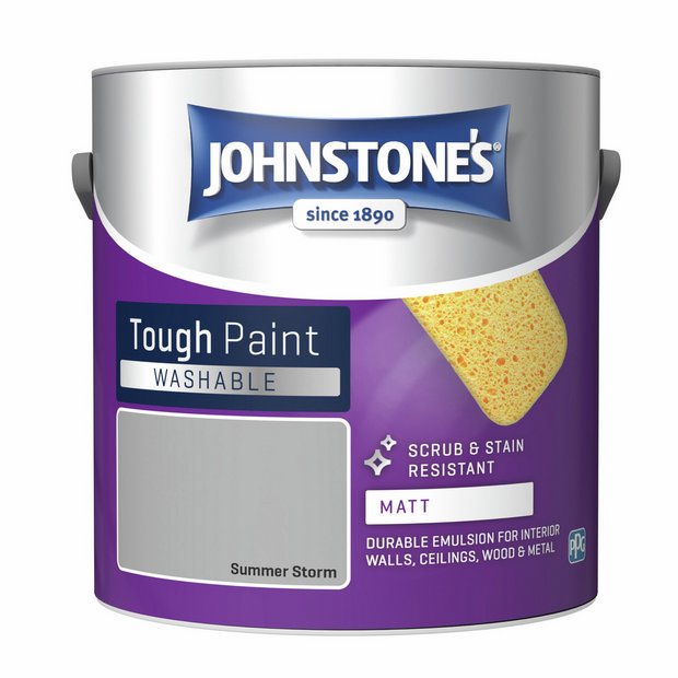 Johnstone's Washable Matt Paint Summer Storm 2.5L, imported from the UK
