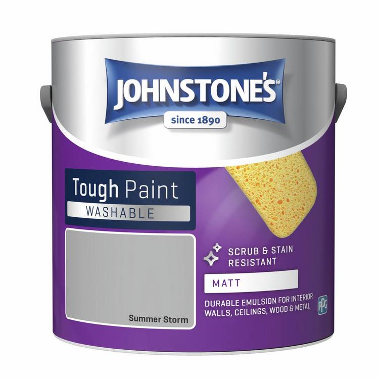 Johnstone's Washable Matt Paint Summer Storm 2.5L, imported from the UK