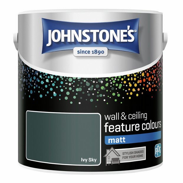 Johnstone's Feature Wall Matt Paint in Ivy Sky 2.5L (British brand)