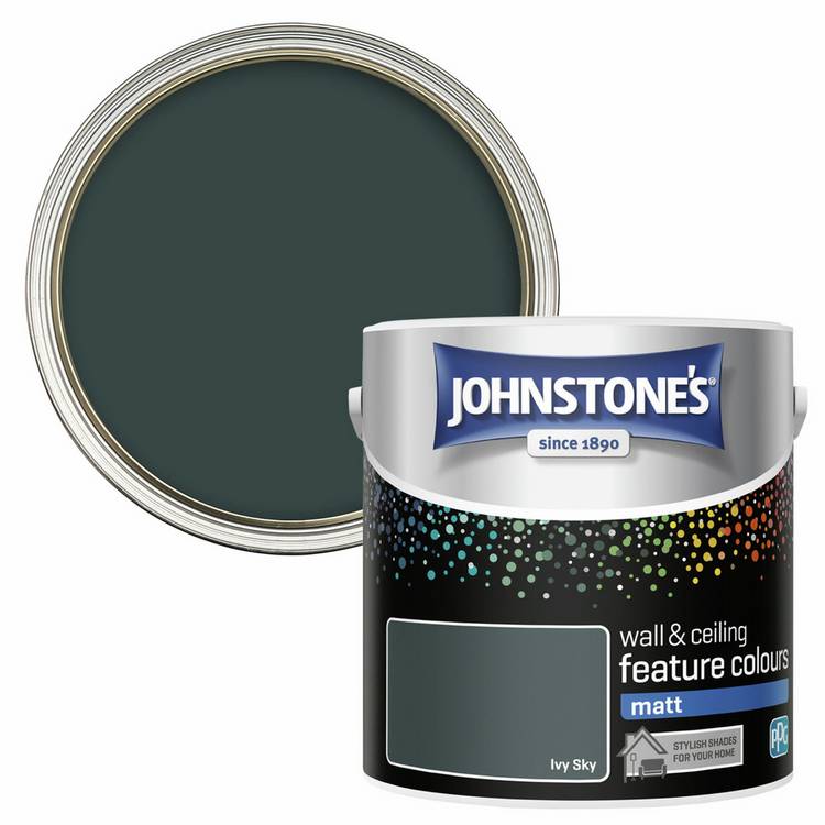 Johnstone's Feature Wall Matt Paint in Ivy Sky 2.5L (British brand)