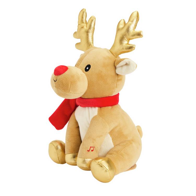 Argos Home reindeer animated soft toy 23cm, imported from the UK