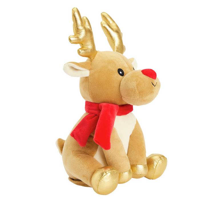 Argos Home reindeer animated soft toy 23cm, imported from the UK