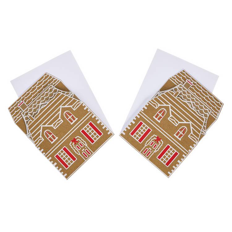 Argos Home gingerbread house Christmas cards pack of 10 (British brand)