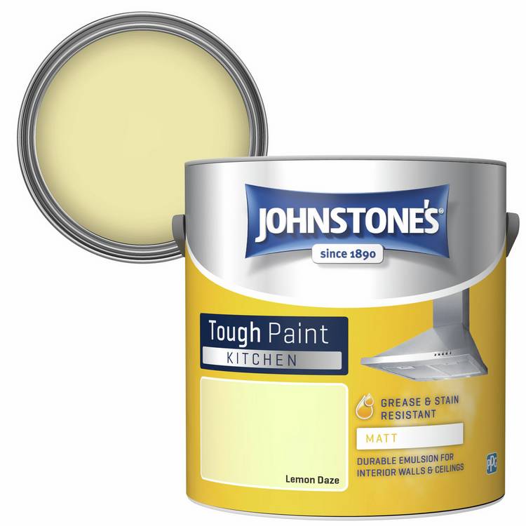 Johnstone's Kitchen Matt Paint in Lemon Daze 2.5L (British brand)