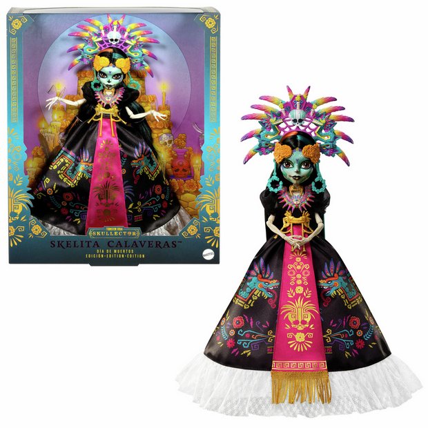 Monster High Skelita Calaveras doll with feathered headdress (British brand)