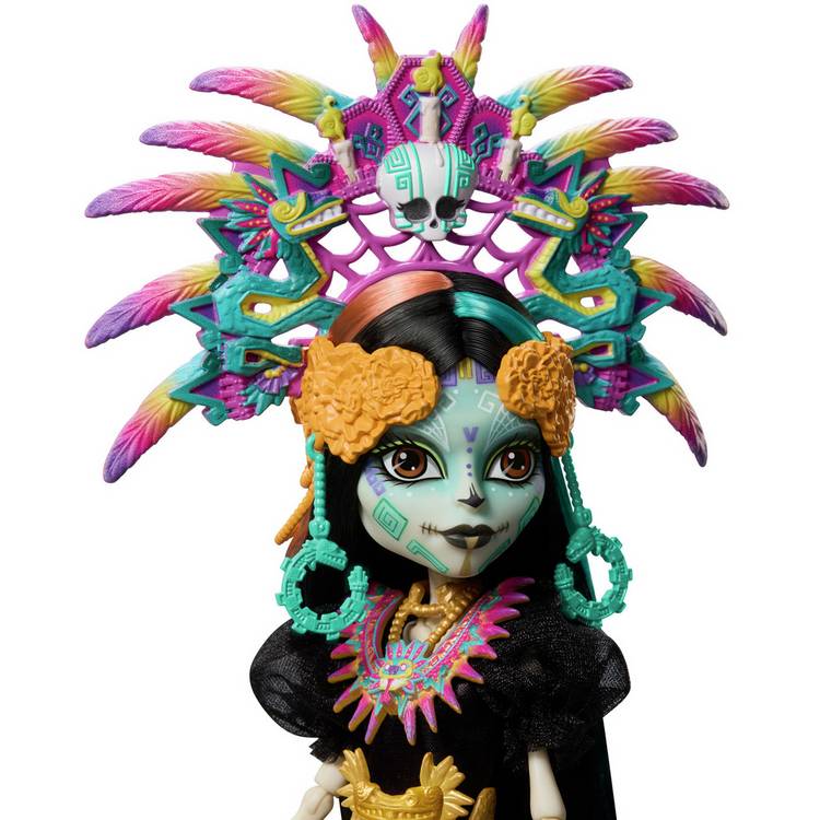 Monster High Skelita Calaveras doll with feathered headdress (British brand)