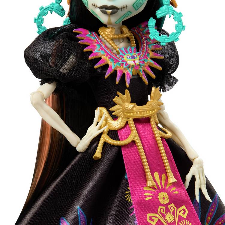 Monster High Skelita Calaveras doll with feathered headdress (British brand)