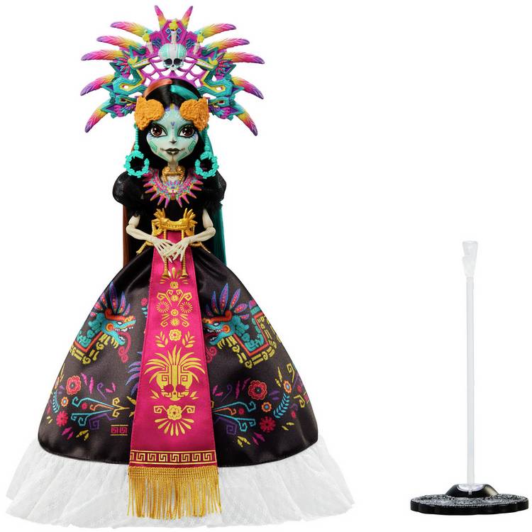 Monster High Skelita Calaveras doll with feathered headdress (British brand)