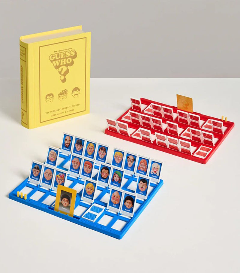 Guess Who Vintage Bookshelf Edition board game, UK version