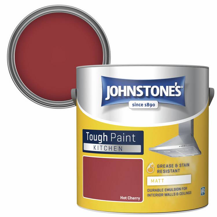 Johnstone's Kitchen Matt Paint Hot Cherry 2.5L, UK version