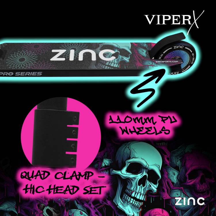 Zinc Viper X stunt scooter with aluminium deck - British product