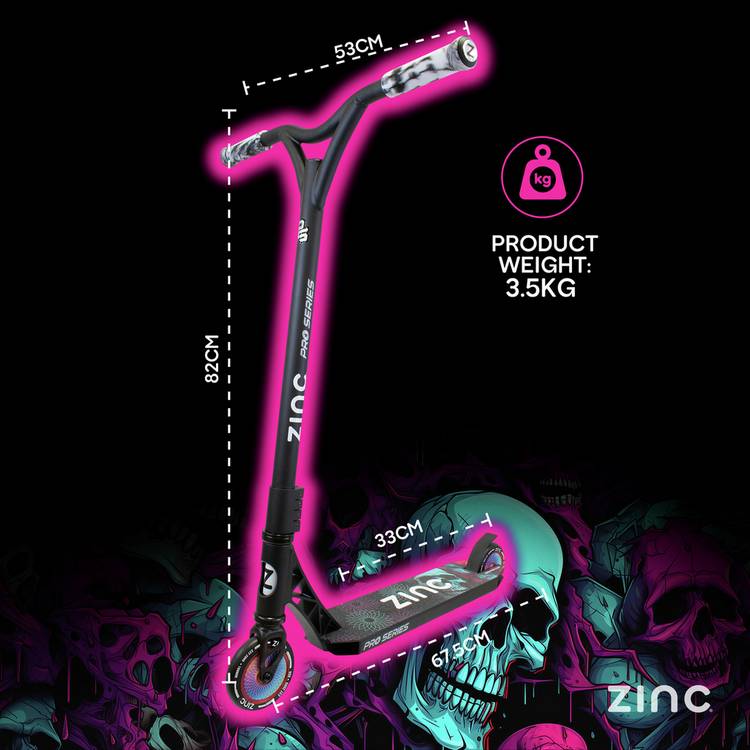 Zinc Viper X stunt scooter with aluminium deck - British product