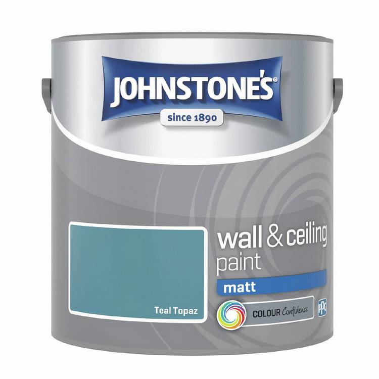 Johnstone's Teal Topaz matt paint 2.5L, imported from the UK