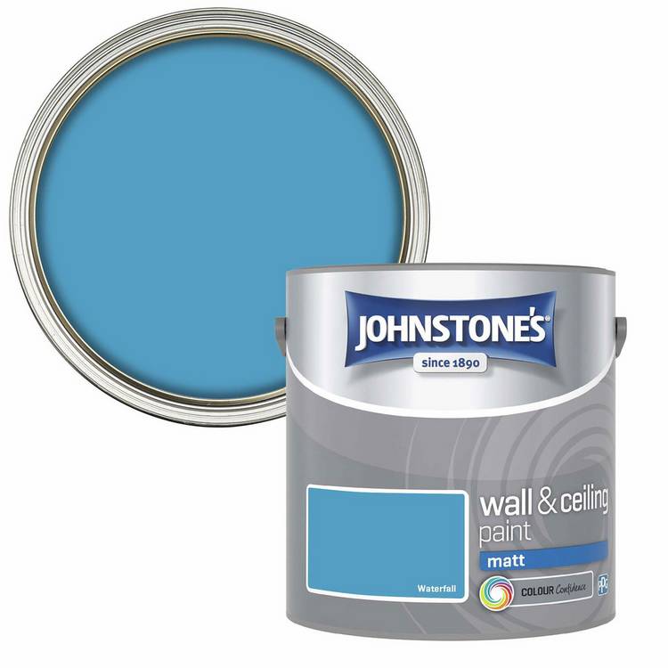 Johnstone's wall and ceiling matt paint Waterfall blue 2.5L (British brand)