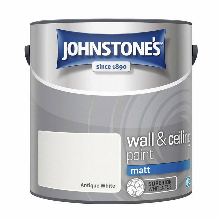 Johnstone's Wall Paint Antique White 2.5L, imported from the UK