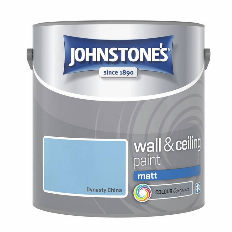 Johnstone's wall and ceiling matt paint Dynasty China 2.5L, imported from the UK