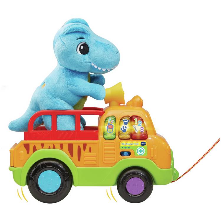 Vtech T-Rex Truck rescue toy with pull cord (British brand)