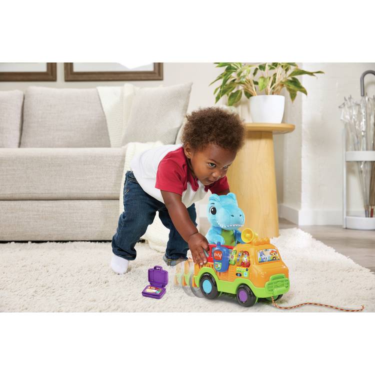 Vtech T-Rex Truck rescue toy with pull cord (British brand)
