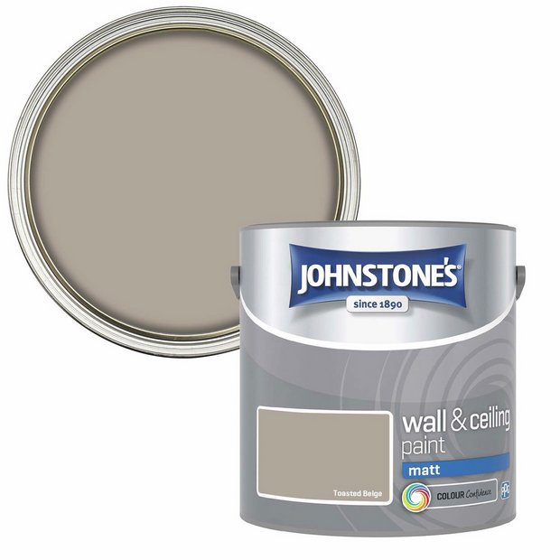 Johnstone's wall and ceiling matt paint 2.5L toasted beige, UK version