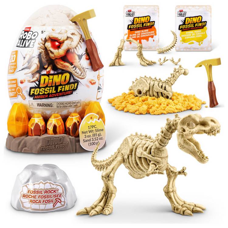 Robo Alive dinosaur excavation playset Amber Fossil Find (British brand)