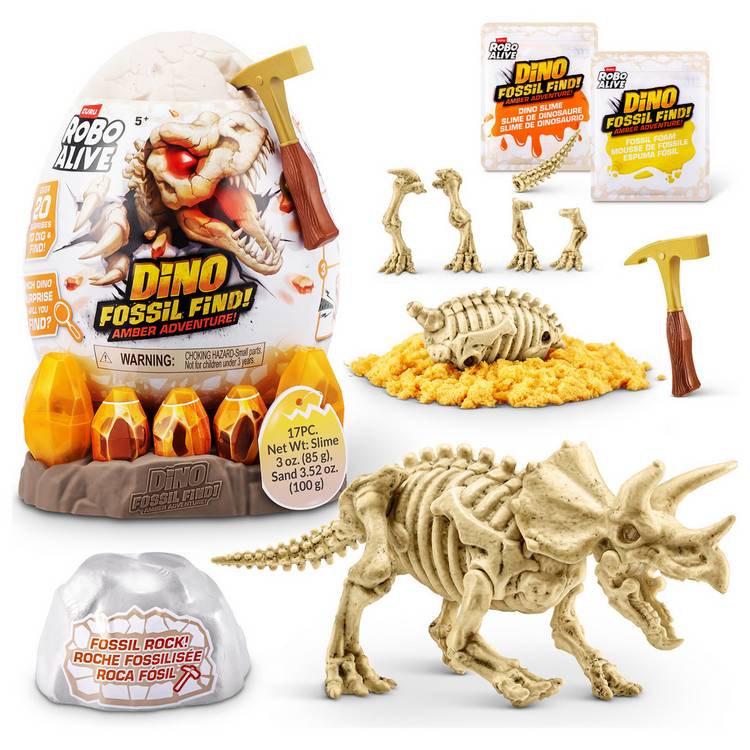 Robo Alive dinosaur excavation playset Amber Fossil Find (British brand)