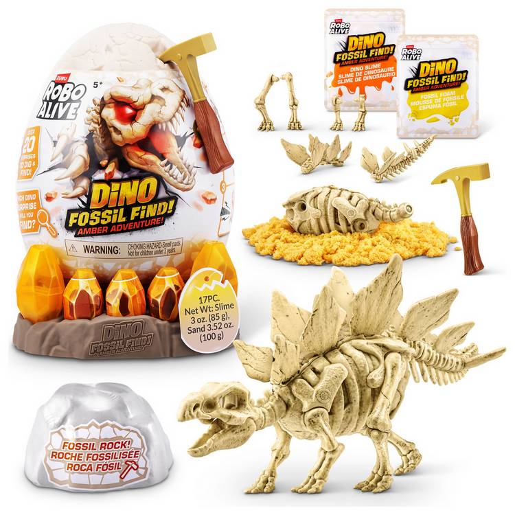 Robo Alive dinosaur excavation playset Amber Fossil Find (British brand)